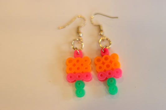 Pink and Orange Popsicle Earrings