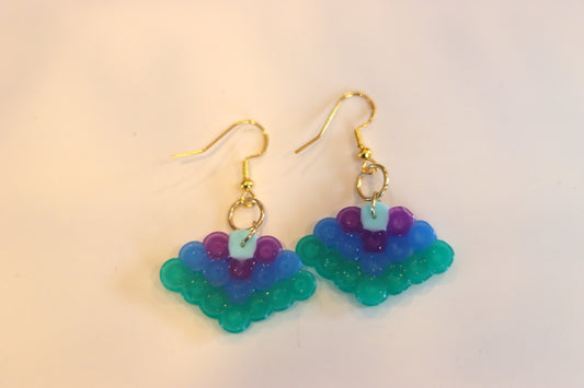 Blue Fan Earrings