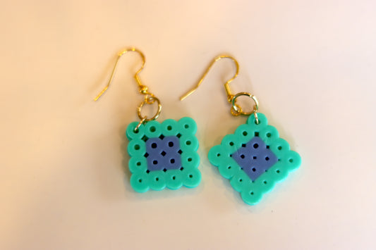 Mint Square Earrings